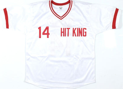 Pete Rose Signed Cincinnati Reds Custom White Jersey