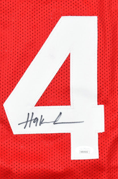 Hakeem Olajuwon Signed Houston Rockets Custom Red Jersey