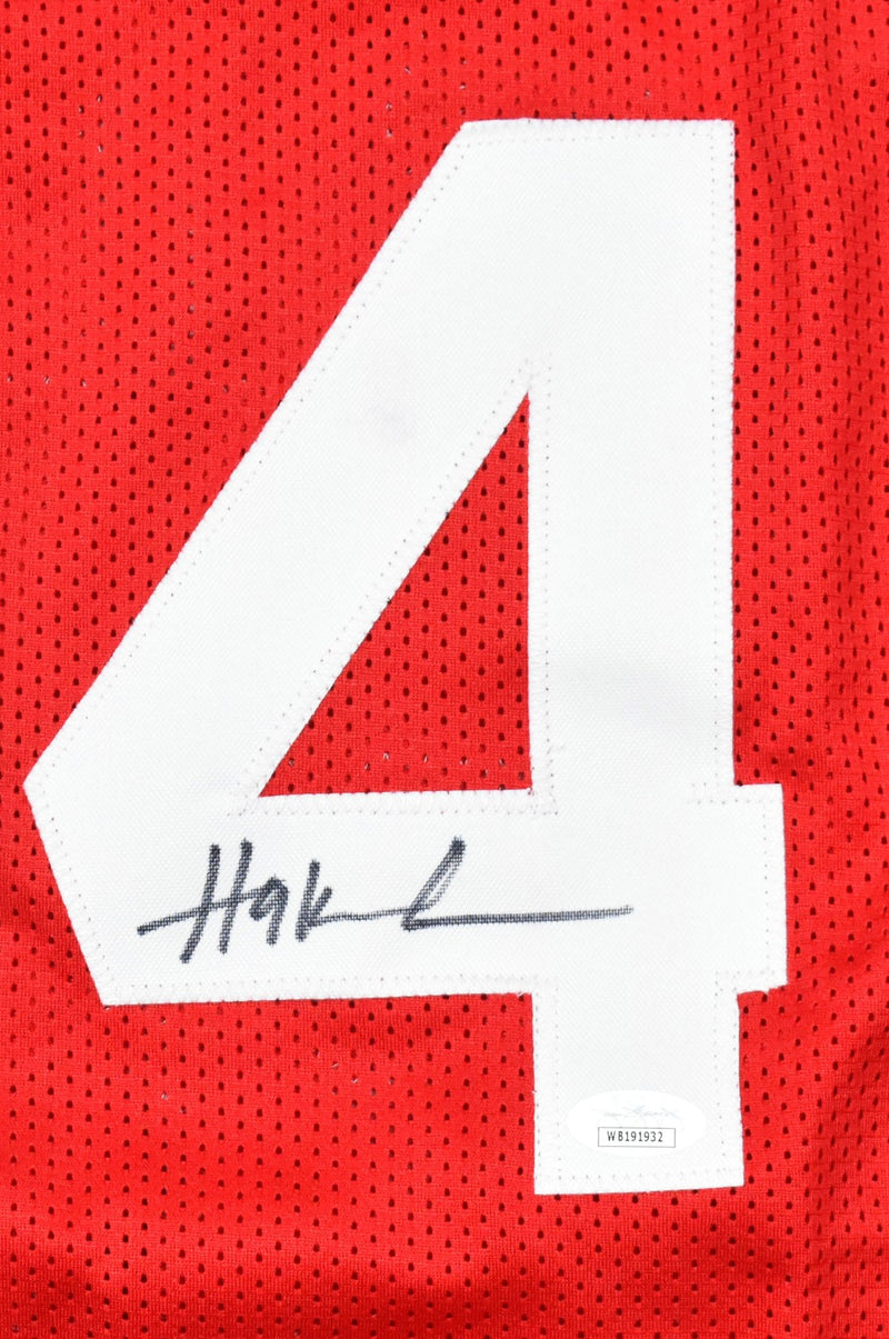 Hakeem Olajuwon Signed Houston Rockets Custom Red Jersey