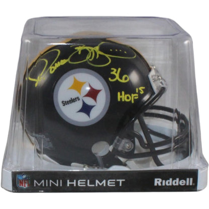 Jerome Bettis Signed Pittsburgh Steelers VSR4 Mini Helmet with HOF Inscription