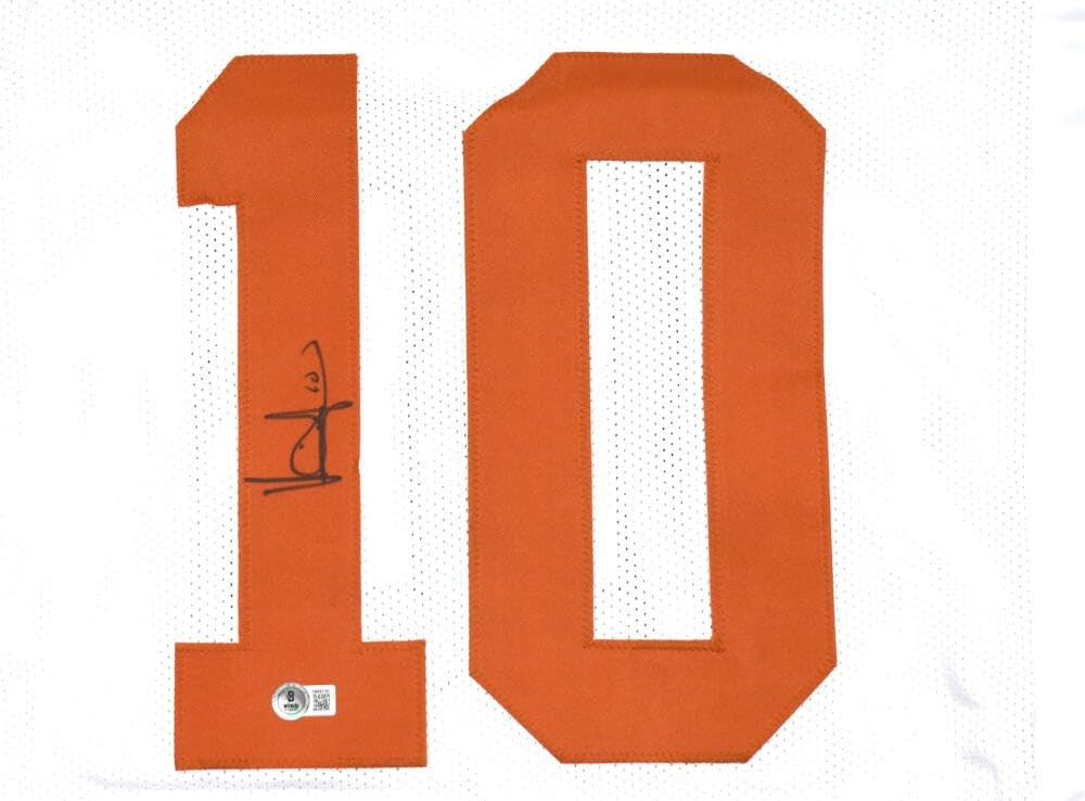 Vince Young Signed White Custom College Style Jersey