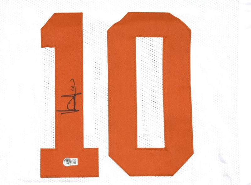 Vince Young Signed White Custom College Style Jersey