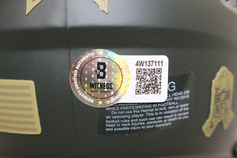 Tony Dorsett Dallas Cowboys Autographed 2025 Salute to Service Mini Helmet