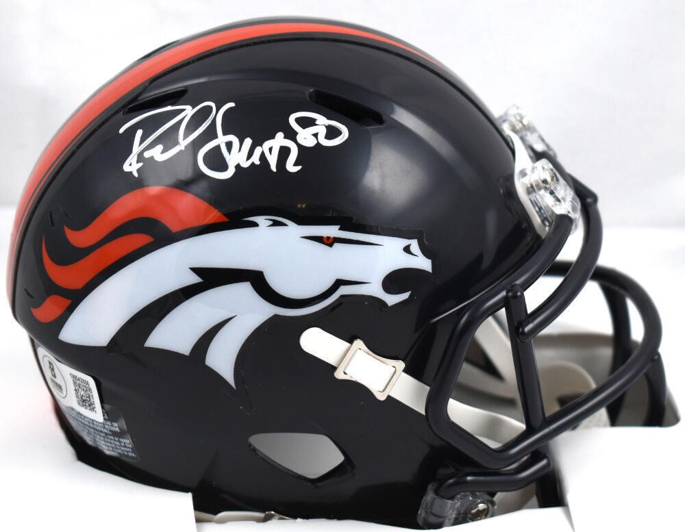 Rod Smith Signed Denver Broncos White Speed Mini Helmet