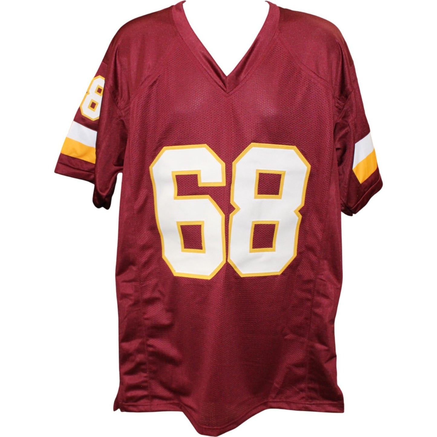 Russ Grimm Autographed Red Pro Style Jersey (HOF Inscription)