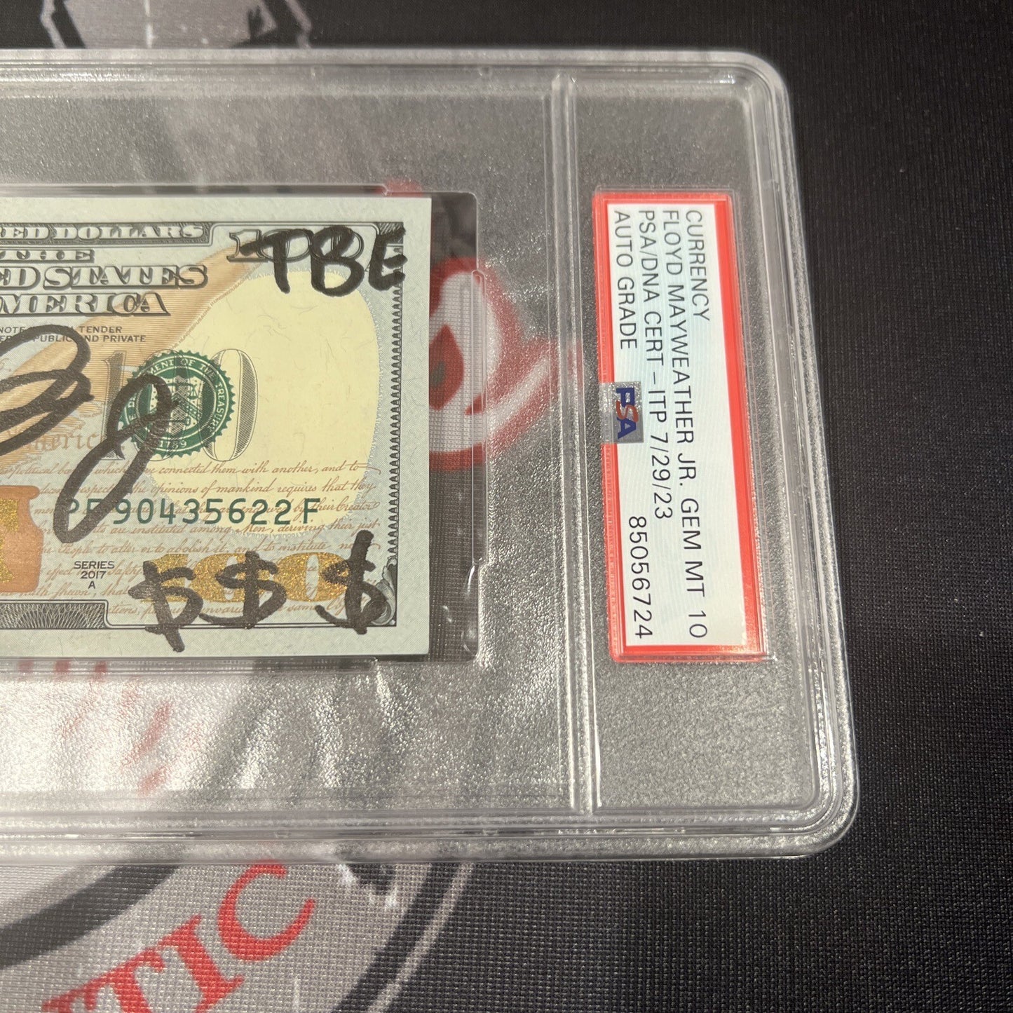 Floyd Mayweather Jr Signed $100 Bill with 4 Inscriptions PSA 10