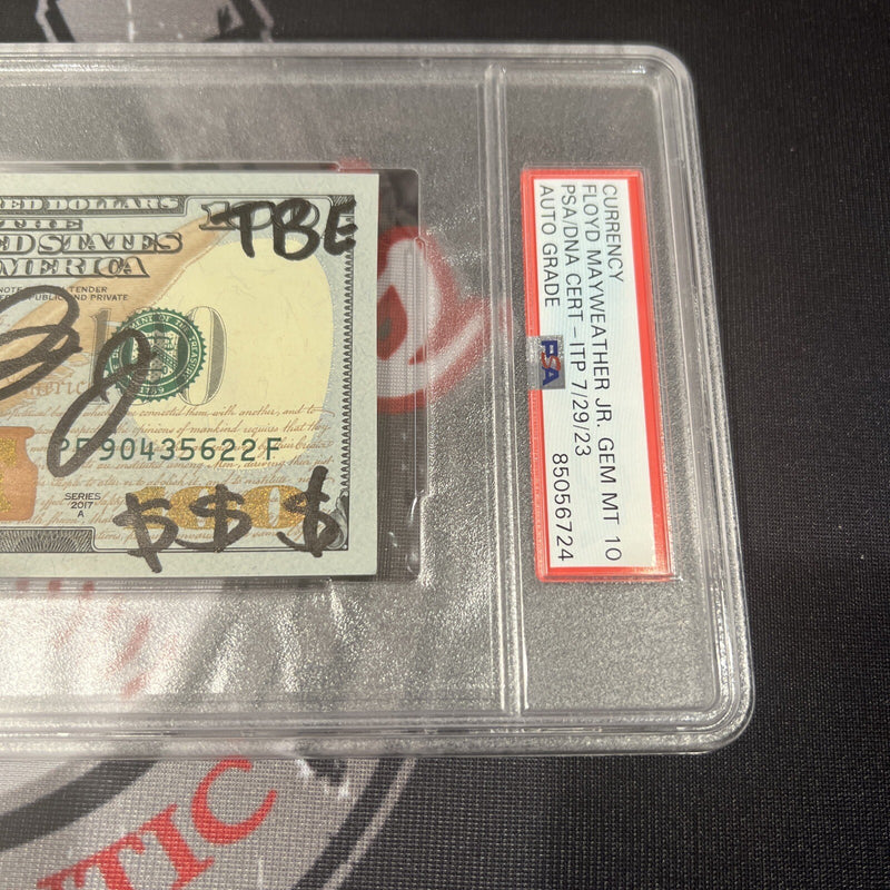 Floyd Mayweather Jr Signed $100 Bill with 4 Inscriptions PSA 10