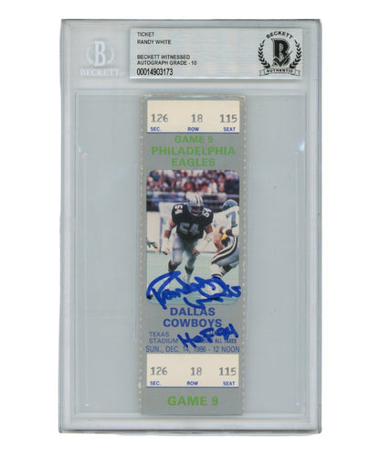 Randy White Signed Dallas Cowboys 12/14/86 Ticket Stub (HOF Inscribed)