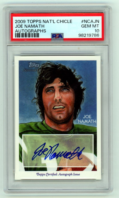 Joe Namath 2009 Topps National Chicle Legends Signed Card PSA 10 GEM