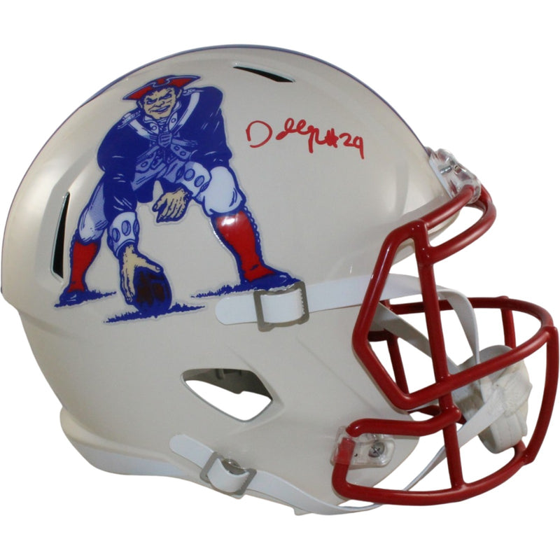 Darrelle Revis Signed New England Patriots Full Size Retro Helmet