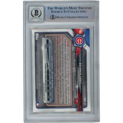 Brennen Davis Signed 2018 Bowman Chrome Draft Card Chicago Cubs (BAS)
