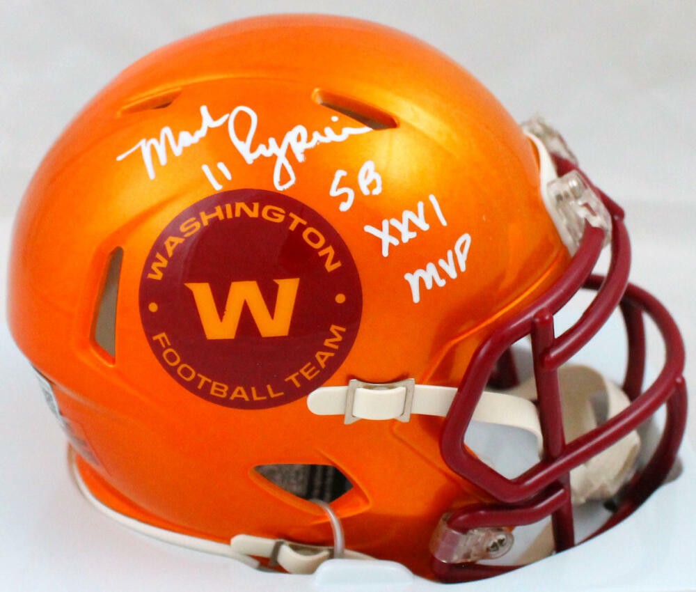 Mark Rypien Signed Washington Flash Speed Mini Helmet SB MVP Inscribed