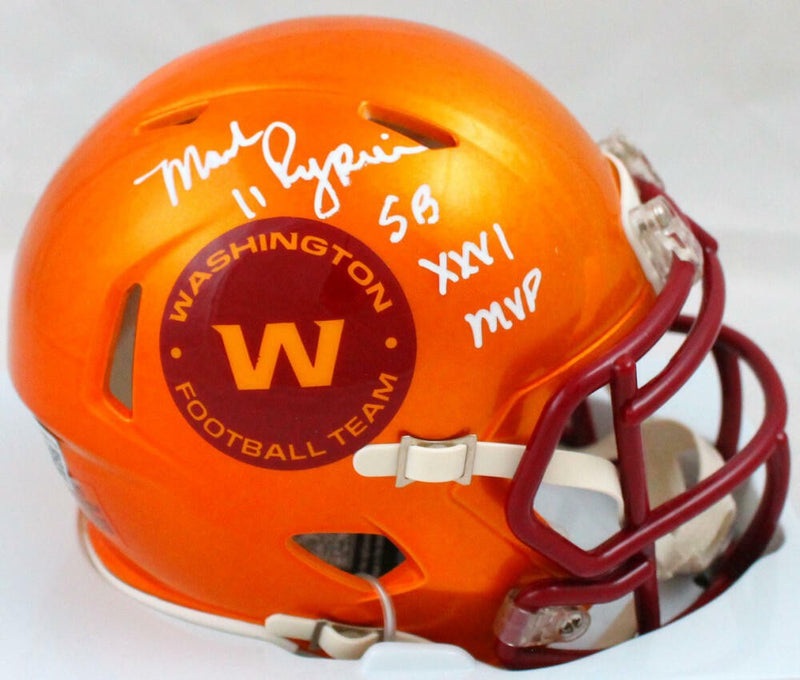 Mark Rypien Signed Washington Flash Speed Mini Helmet SB MVP Inscribed