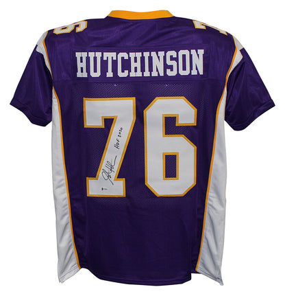Steve Hutchinson Signed Minnesota Vikings Custom Jersey HOF BAS