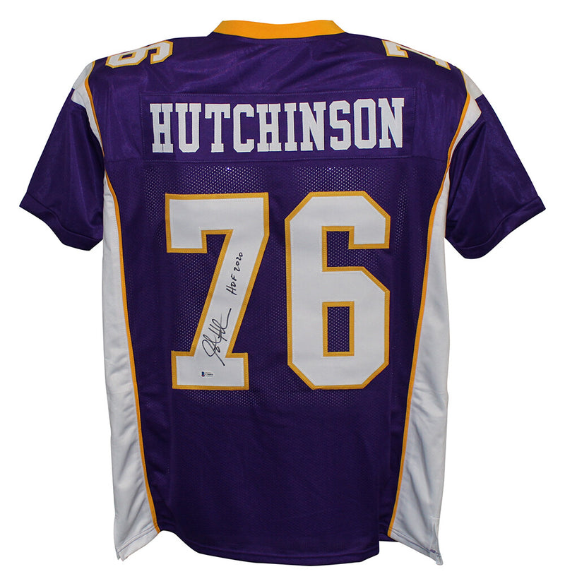 Steve Hutchinson Signed Minnesota Vikings Custom Jersey HOF BAS