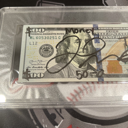 Floyd Mayweather Jr. Signed $100 Bill with 4x Inscriptions (PSA)