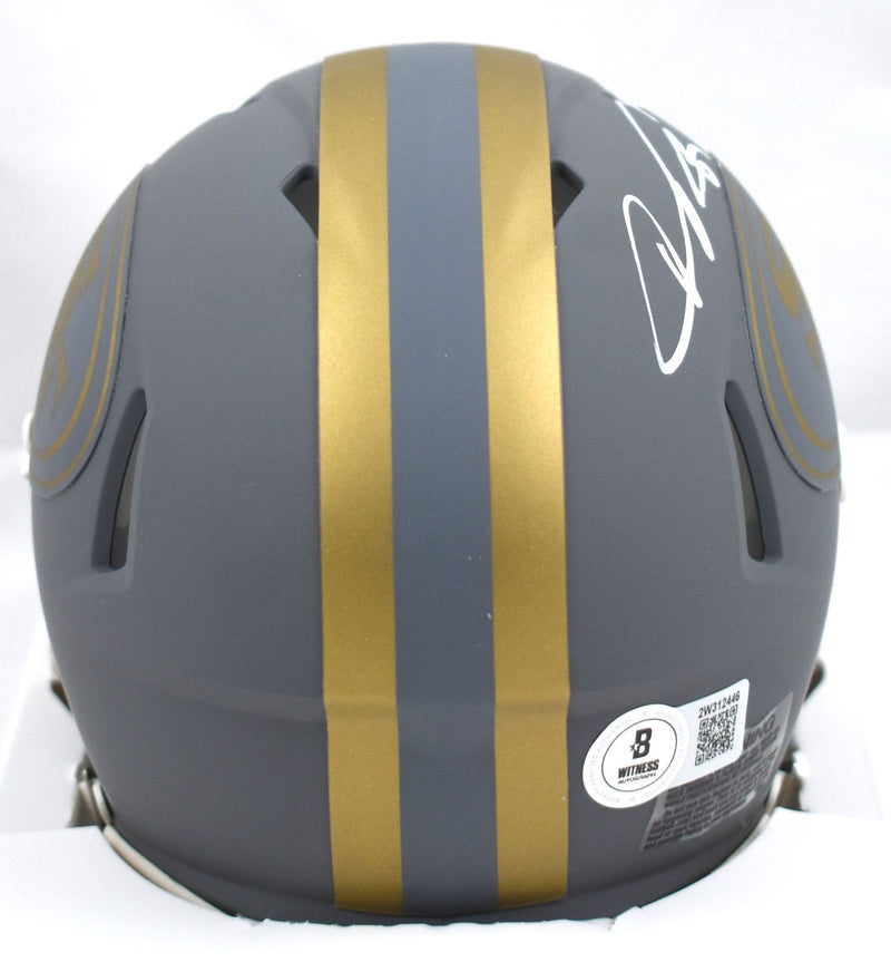 Vernon Davis Signed San Francisco 49ers Slate Speed Mini Helmet