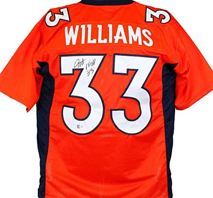 Javonte Williams Signed Denver Broncos Custom Orange Jersey