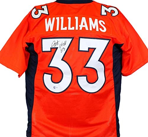 Javonte Williams Signed Denver Broncos Custom Orange Jersey