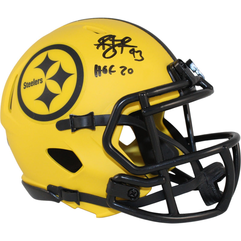Troy Polamalu Pittsburgh Steelers Signed Rave Mini Helmet (HOF Inscription)