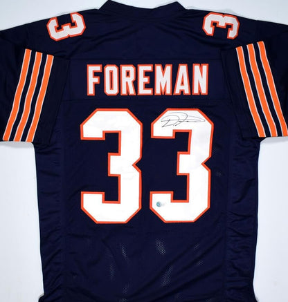 D'Onta Foreman Autographed Custom Blue Jersey