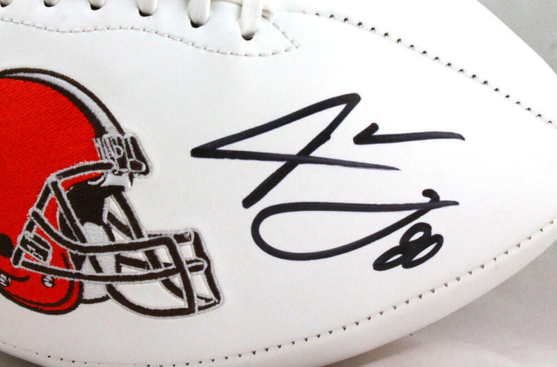 Jarvis Landry & Odell Beckham Jr. Signed Cleveland Browns Logo Football