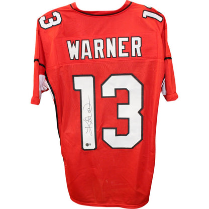 Kurt Warner Autographed Red Pro Style Custom Jersey