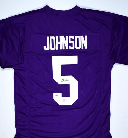 Chris Johnson Signed Purple College Style Custom Jersey