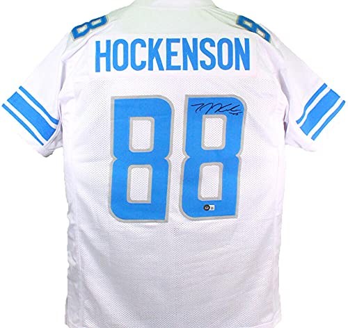 TJ Hockenson Signed Detroit Lions Custom Jersey - White