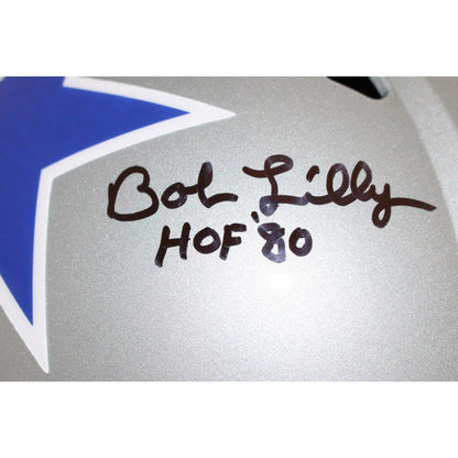 Bob Lilly Dallas Cowboys Signed Throwback Full Size Helmet (HOF)
