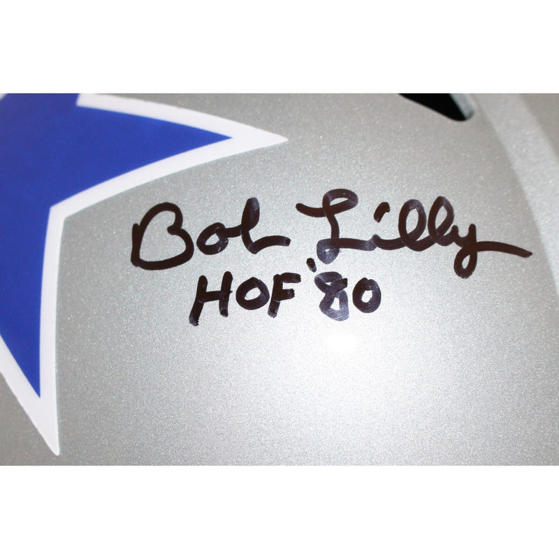 Bob Lilly Dallas Cowboys Signed Throwback Full Size Helmet (HOF)