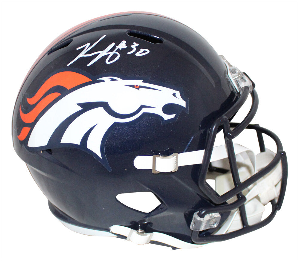 Phillip Lindsay Autographed Denver Broncos Full Size Speed Helmet