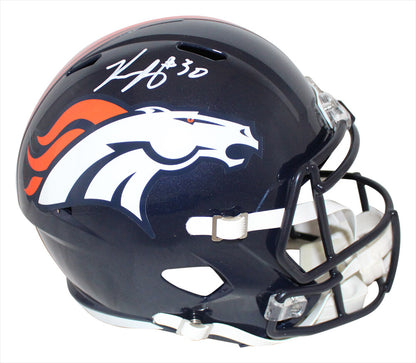 Phillip Lindsay Autographed Denver Broncos Full Size Speed Helmet