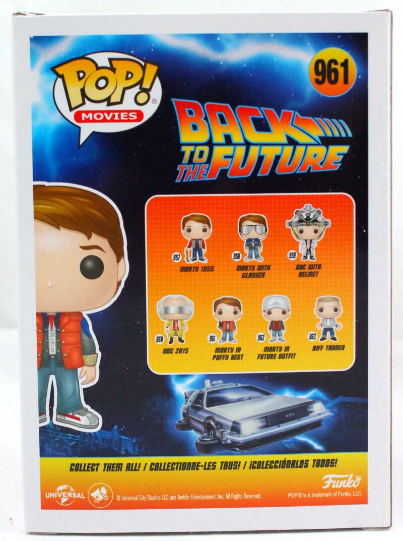 Michael J. Fox Signed Marty McFly Funko Pop Figurine #961
