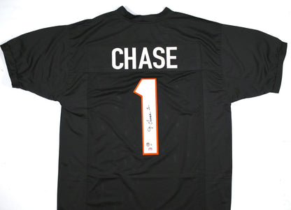 Ja'Marr Chase Autographed Cincinnati Bengals Black Custom Jersey