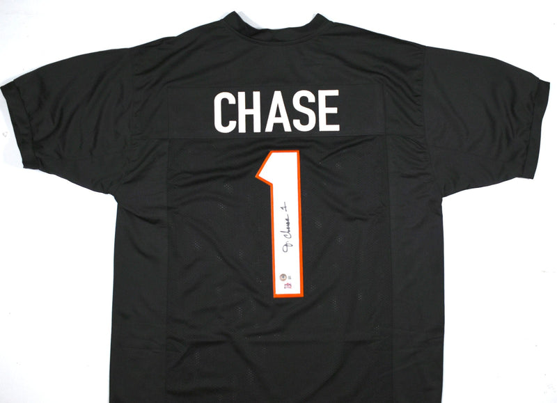 Ja'Marr Chase Autographed Cincinnati Bengals Black Custom Jersey