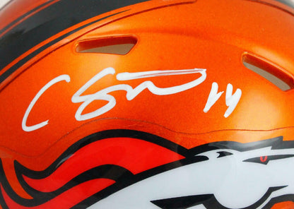Courtland Sutton Signed Denver Broncos Flash Speed Mini Helmet