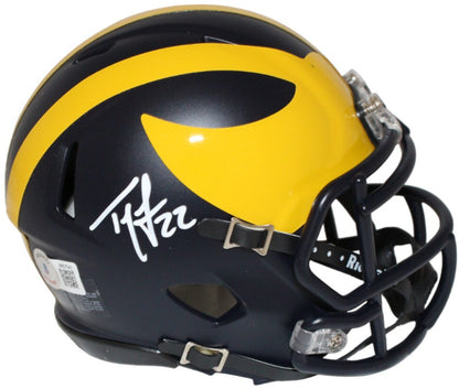 Ty Law Signed Michigan Wolverines Mini Helmet Beckett BAS