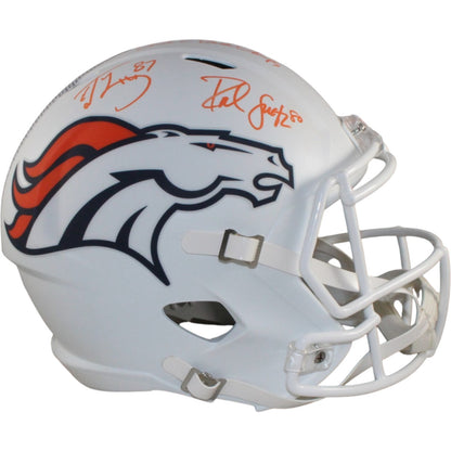 Ed McCaffrey & Rod Smith Signed Denver Broncos Full Size Alternate Helmet
