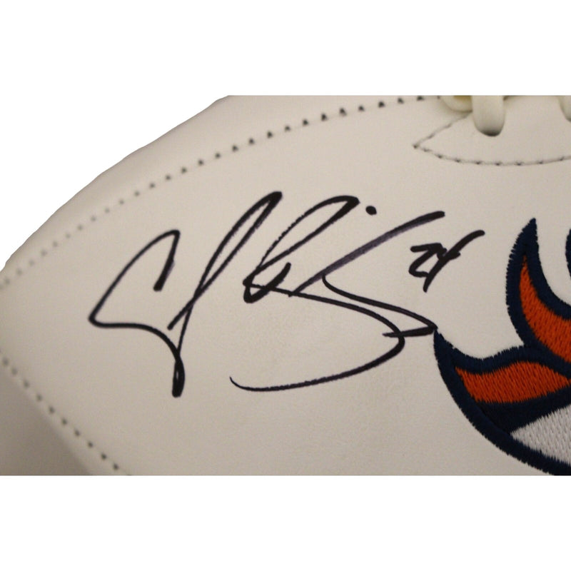 Champ Bailey Autographed Denver Broncos White Logo Football