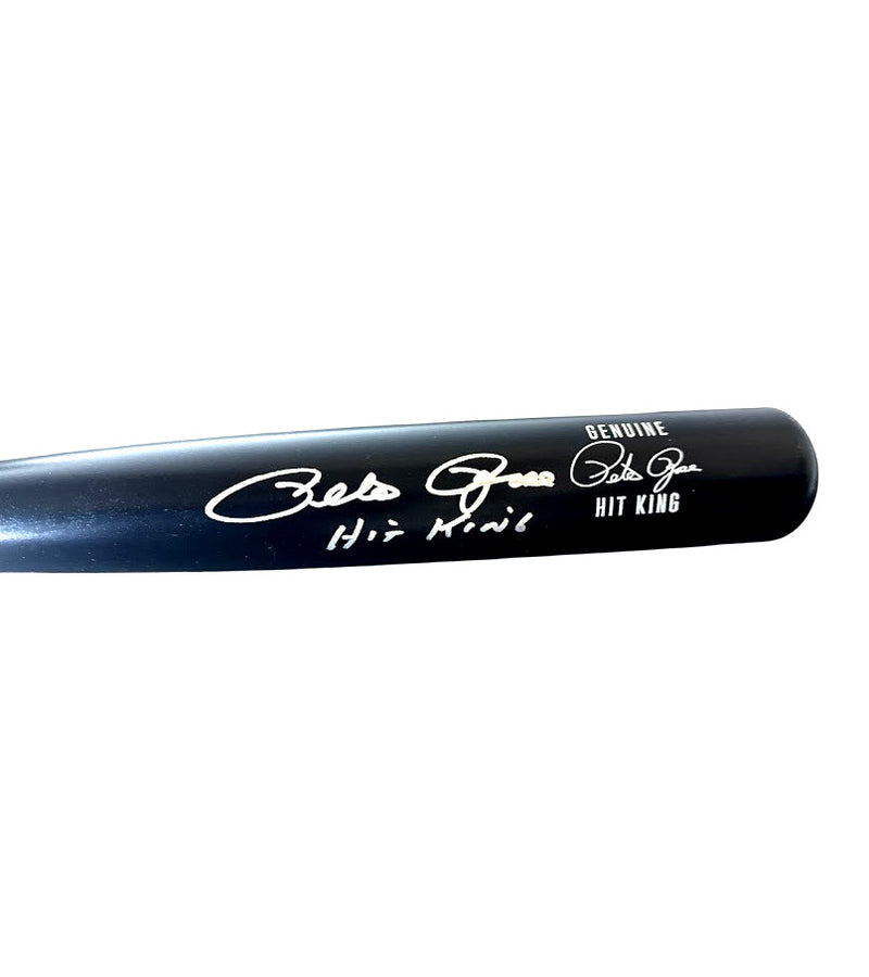 Pete Rose Autographed Hit King Black Baseball