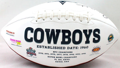 Roger Staubach Autographed Dallas Cowboys Logo Football