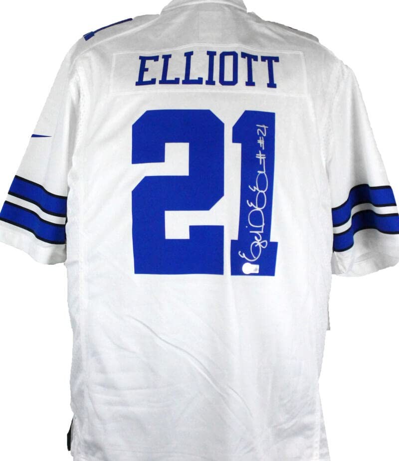 Ezekiel Elliott Signed Dallas Cowboys White Nike Game Jersey
