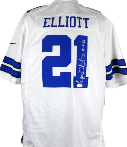 Ezekiel Elliott Signed Dallas Cowboys White Nike Game Jersey
