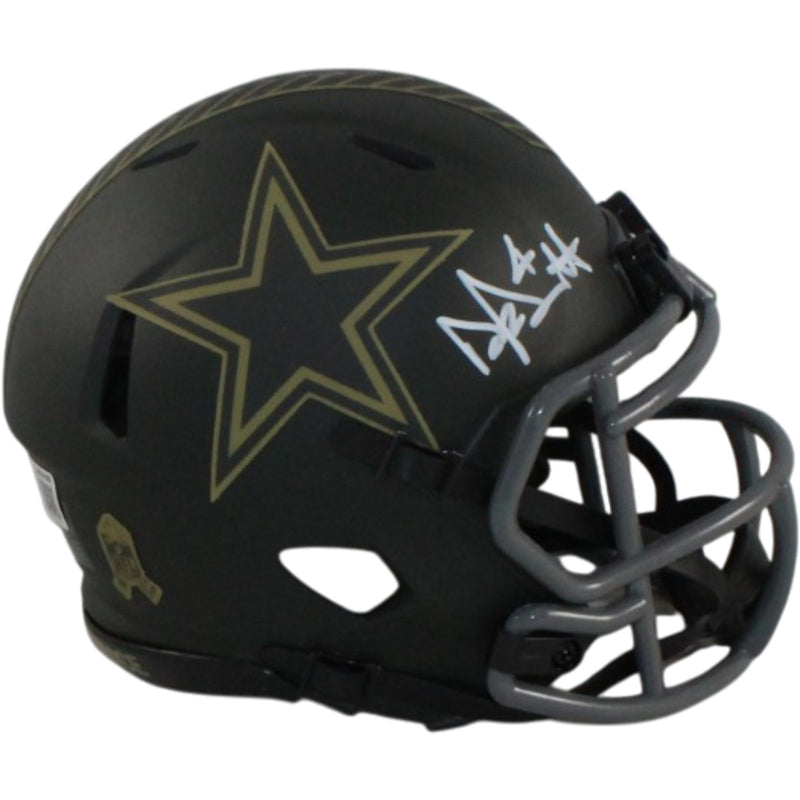 Dak Prescott Signed Dallas Cowboys Mini Helmet - 2025 Salute to Service
