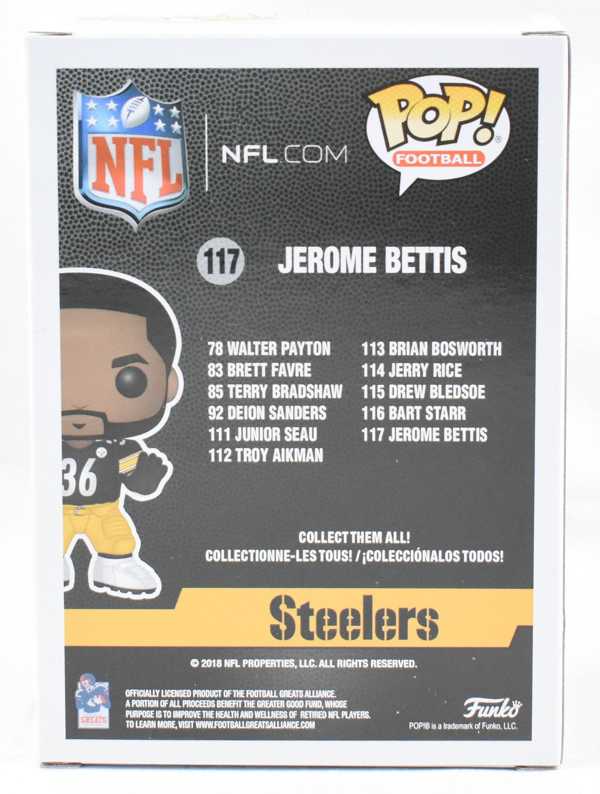Jerome Bettis Signed Pittsburgh Steelers Funko Pop #117