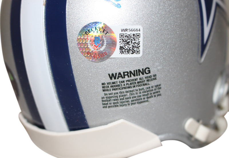 Emmitt Smith & Tony Dorsett Signed Dallas Cowboys VSR4 Mini Helmet
