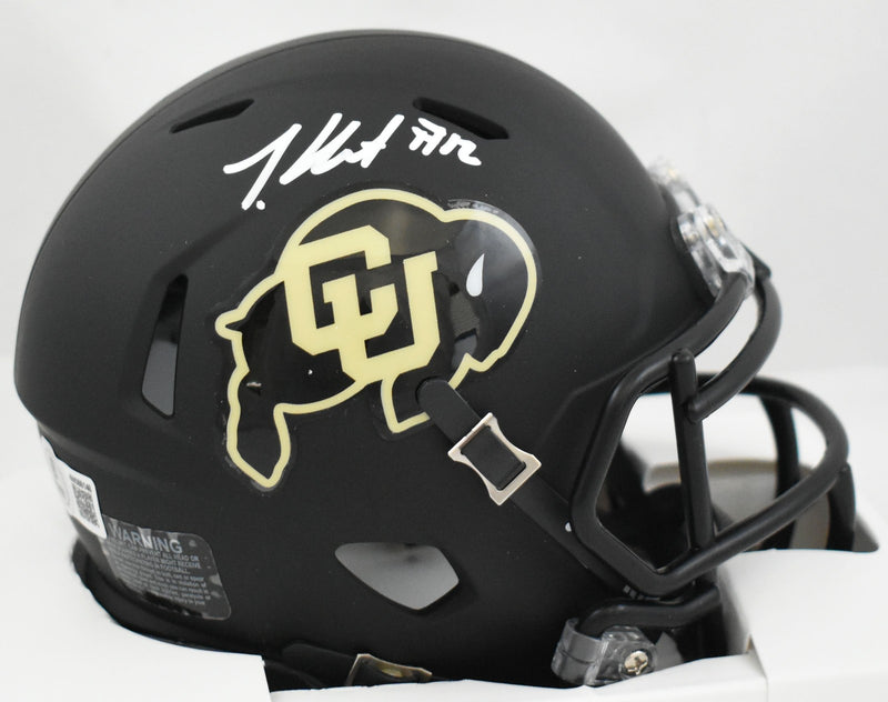 Travis Hunter Signed Colorado Buffaloes Speed Mini Helmet