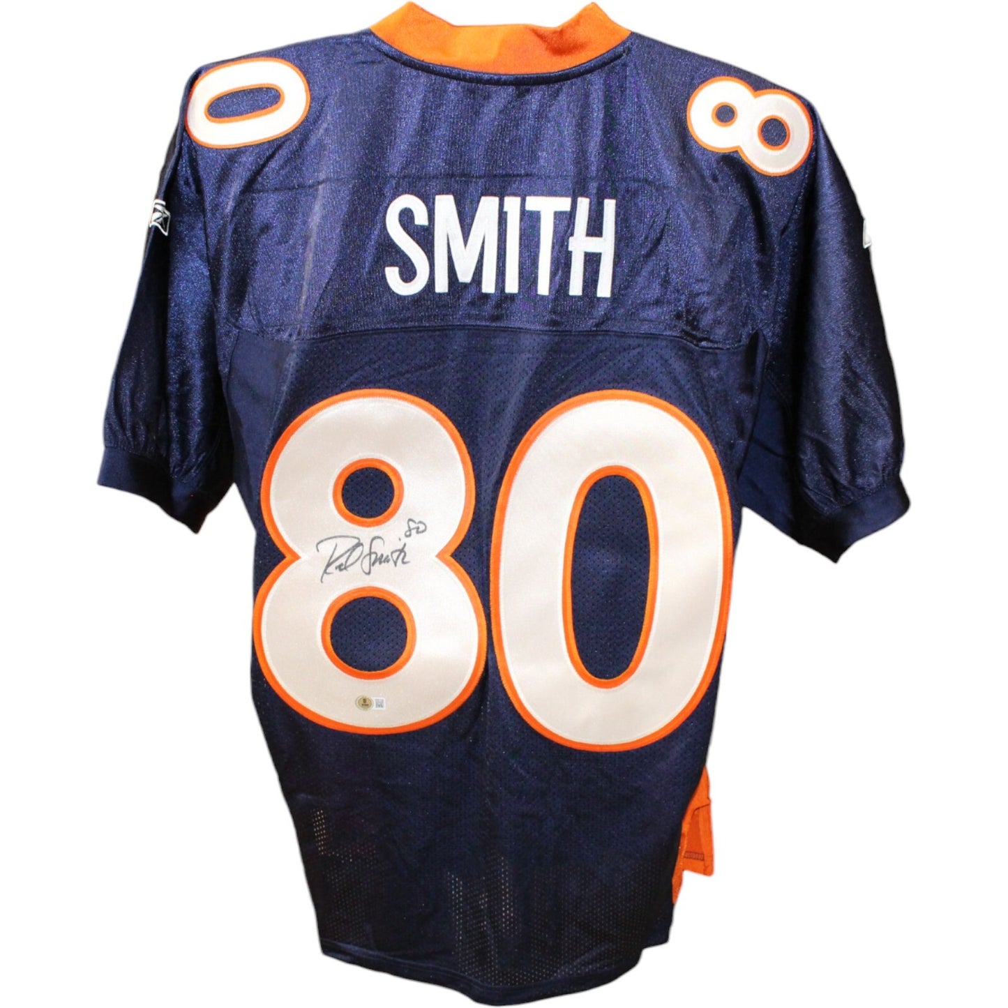 Rod Smith Signed Denver Broncos Blue Reebok Jersey Size 48