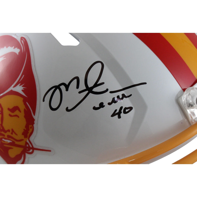 Mike Alstott Signed Tampa Bay Buccaneers Full Size Authentic Throwback Helmet